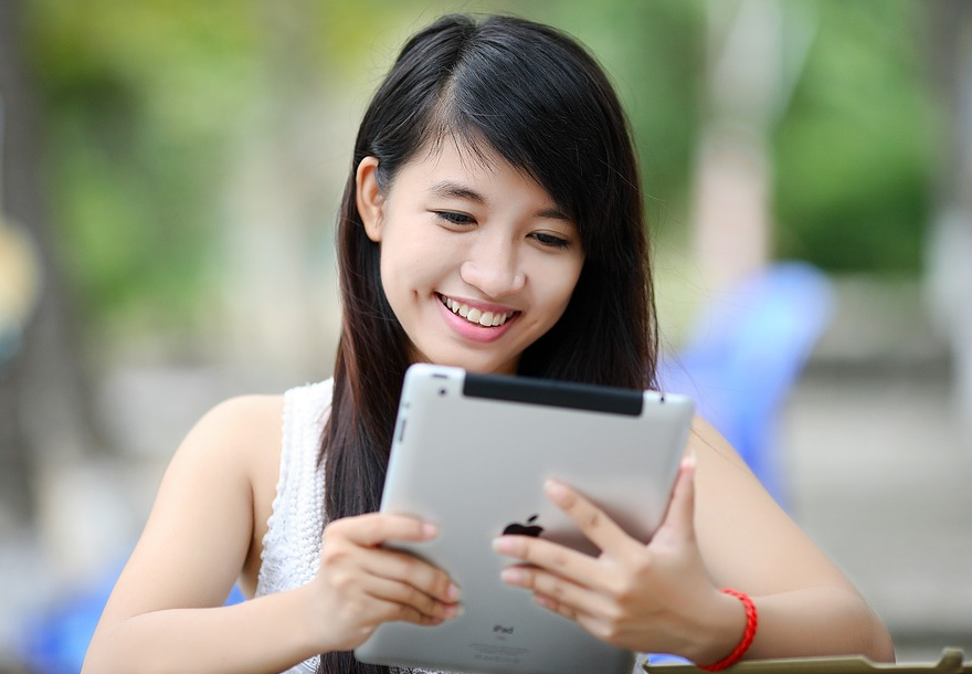 using tablet